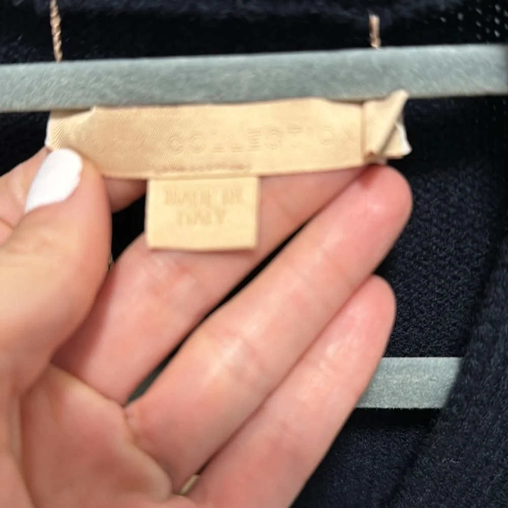 NWT Samira Belted Cashmere Cardigan By Brock Collection NAVY COLOR small - Picture 5 of 7